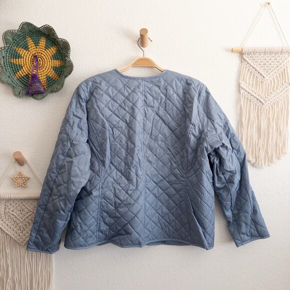 Croft & Barrow Quilted Light Blue Lightweight Packable Jacket NWT Petite XXL - Picture 2 of 5